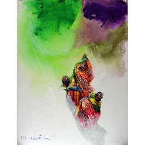 Hussain Chandio, 12 x 16 Inch, Acrylic on Canvas, Figurative Painting-AC-HC-120
